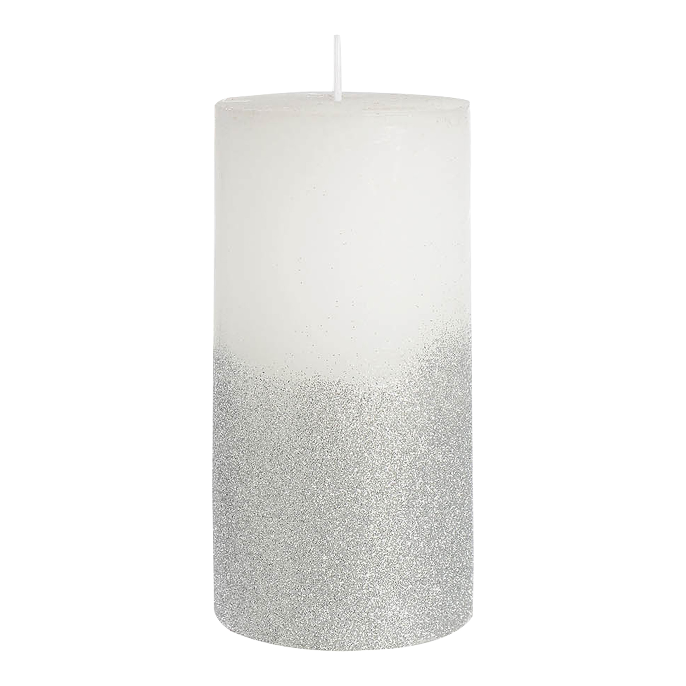 Kerze SILVER GLITTER ca.D7,5xH1, weiss günstig online kaufen