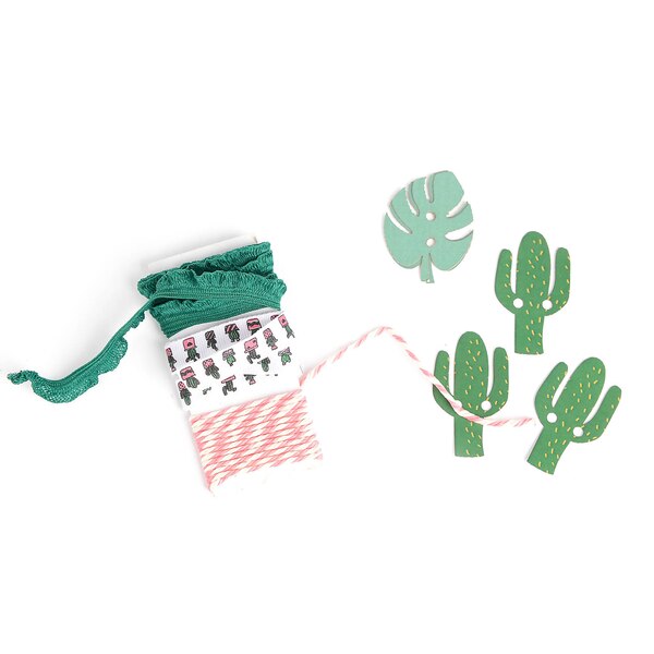 Geschenkverpackungs-Set Kaktus, dunkelgrün