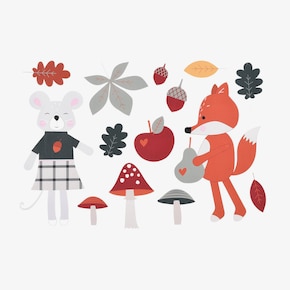 Stickers muraux animaux de la forêt