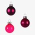 Set de mini-boules de Noël en verre rose vif