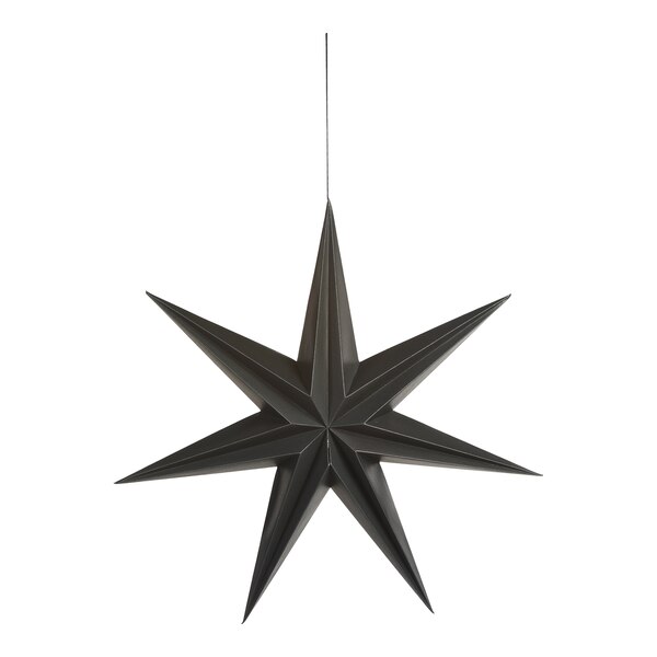 Étoile décorative en papier plié, noir