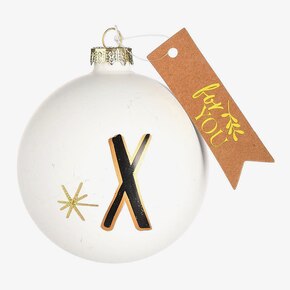 Glas-Weihnachtskugel Monogramm X
