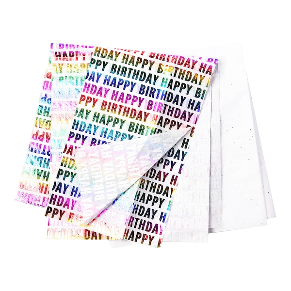 Tissue Paper Sheets Gelukkige Verjaardag, kleurrijk