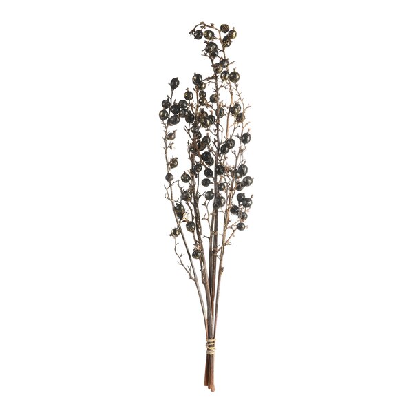 Trockenblumen-Bündel Beeren, schwarz