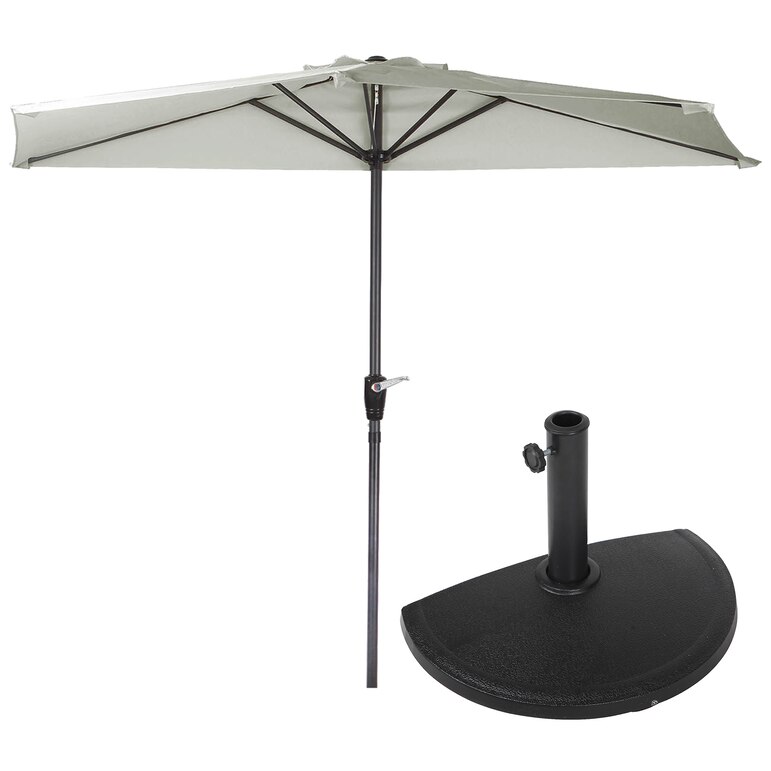 Halbrunder Sonnenschirm mit Schirmstände