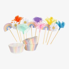 Muffin-/Cupcake-Deko-Set Rainbow