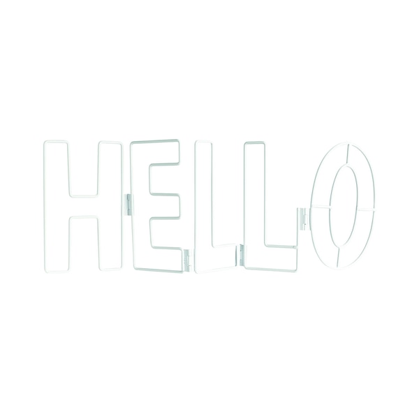 Deko-Schriftzug Hello, weiß