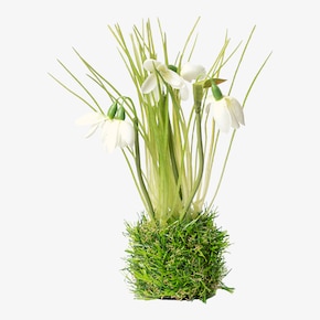 Fleur artificielle Perce-neige en boule d'herbe