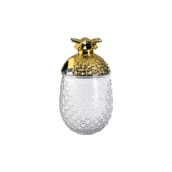 Trinkglas Luxury mit Deckel, gold