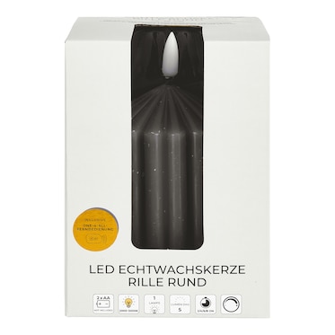 LED-Echtwachskerze Rille