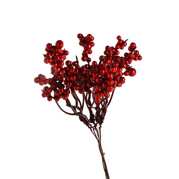 Kunst-Blumenpick Beeren, rot
