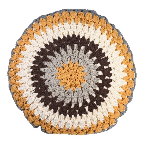 Kissen Crochet Stripe, braun