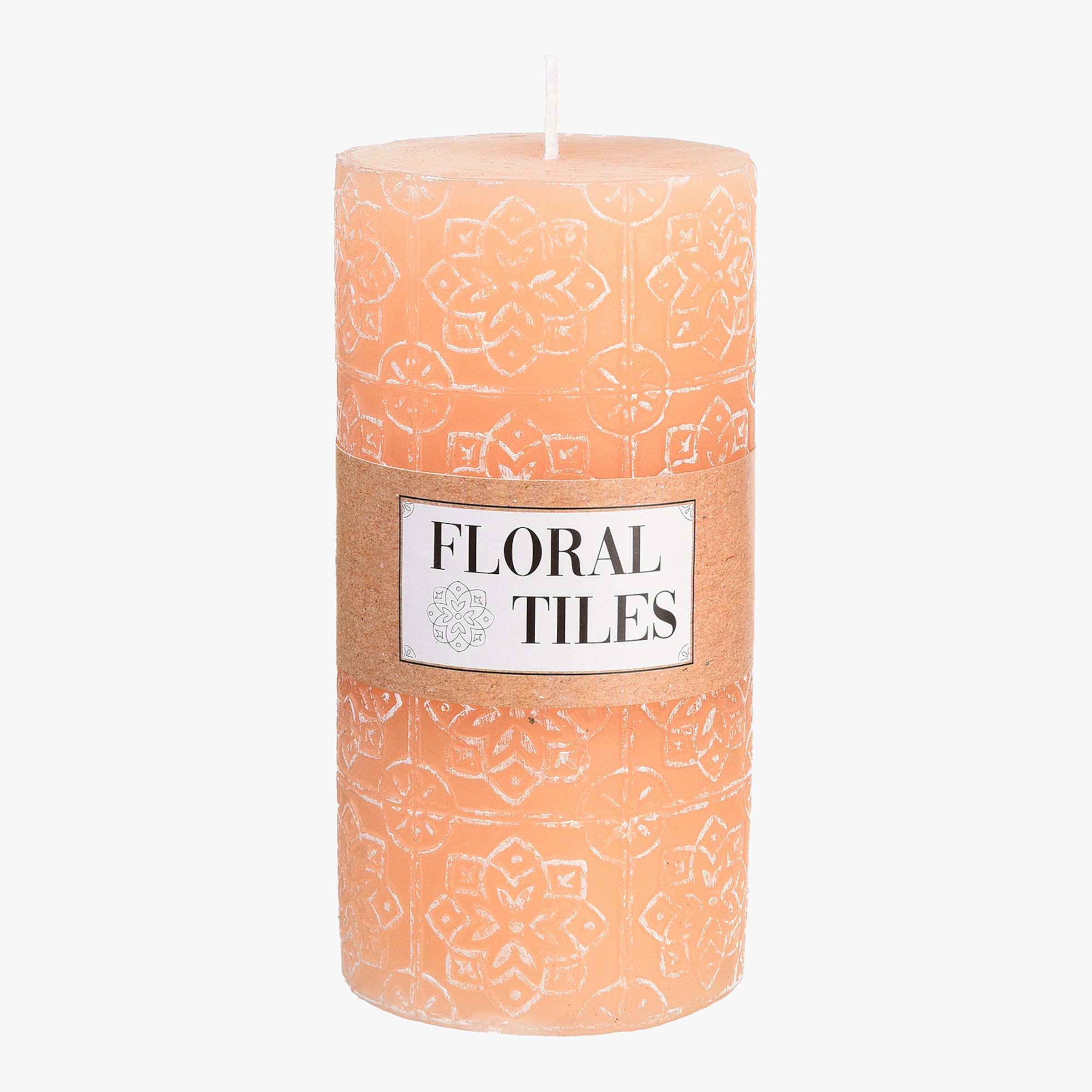 Stumpenkerze Floral Tiles