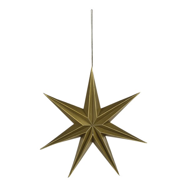 Étoile décorative en papier plié Glam, vert olive