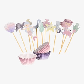 Set de décoration pour muffins/cupcakes Mermaid