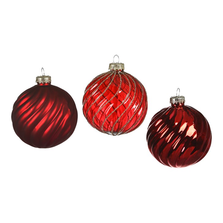 Glas-Weihnachtskugel-Set Spiral