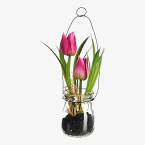 Kunstblume Tulpe in Glasvase