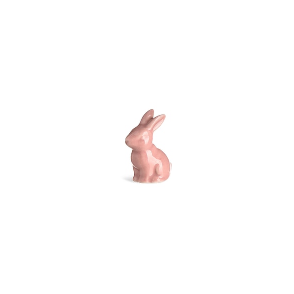 Mini decoratief figuur konijntje, oud roze
