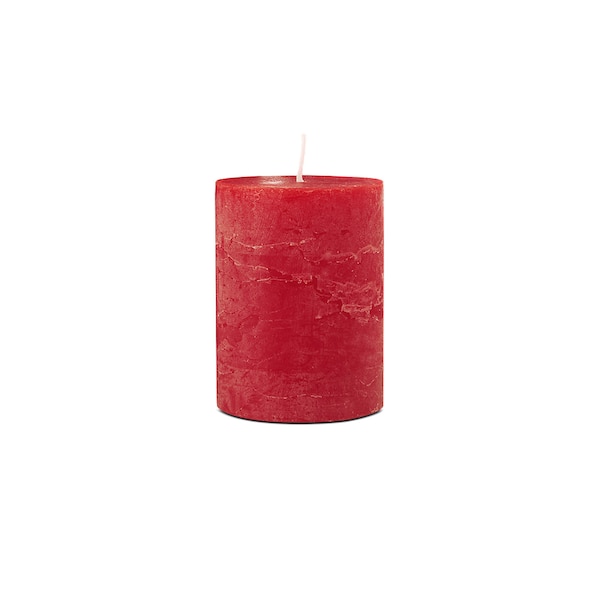 Rustikálna stĺpová sviečka, červená