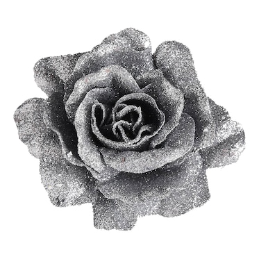 Glitzer-Kunstblume Rose auf Clip