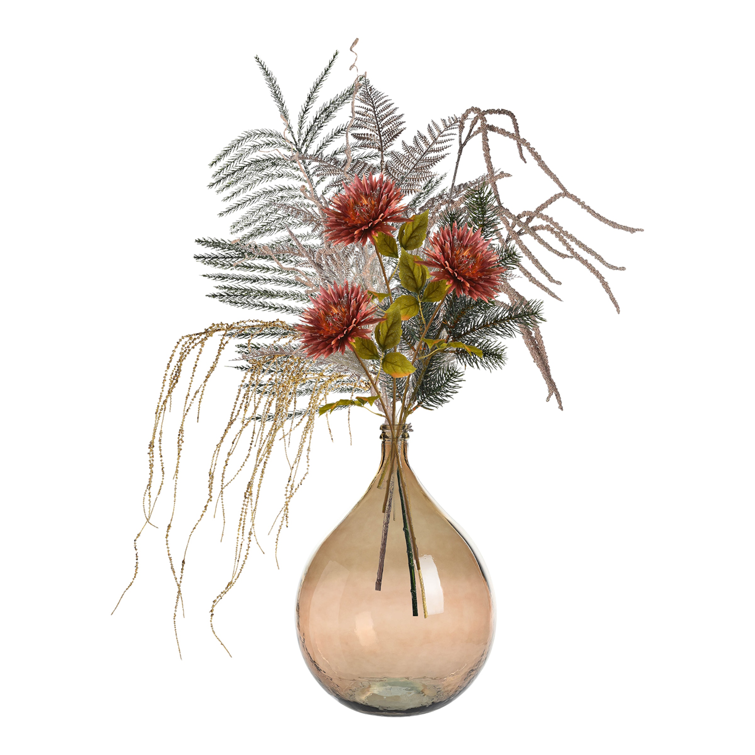 Vase ballon Winter Glam avec fleurs artificielles