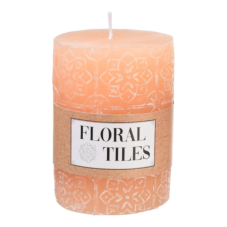 Pillar Candle Floral Tiles