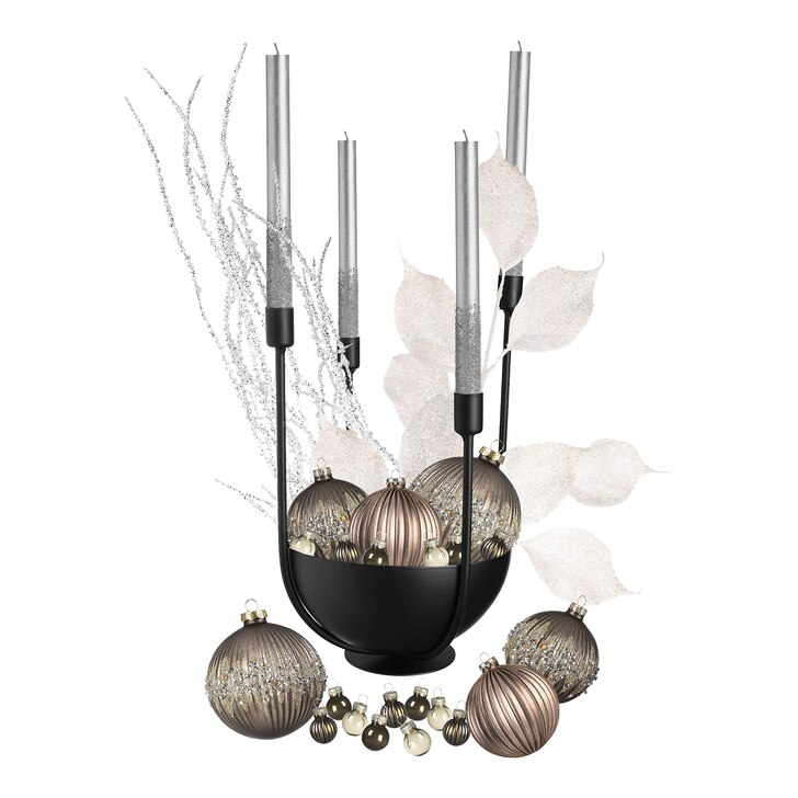 Deko-Set DEPOT Glam online kaufen | Weihnachts-Kerzenhalter Silver