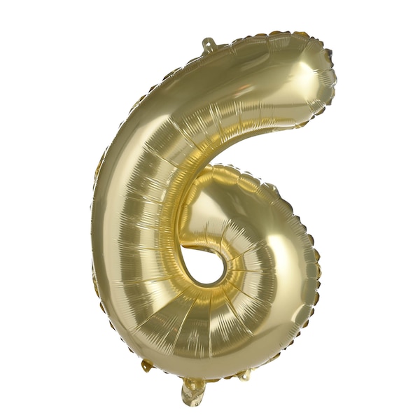 XL-Folienballon Nummer 6, altgold