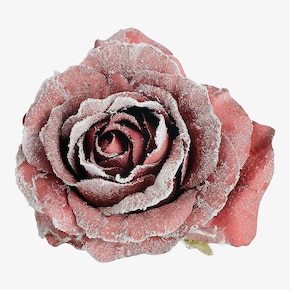Fleur artificielle scintillante Rose sur clip
