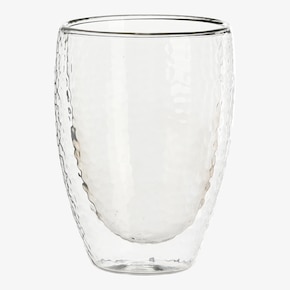 Dubbelwandig geïsoleerd drinkglas gehamerd