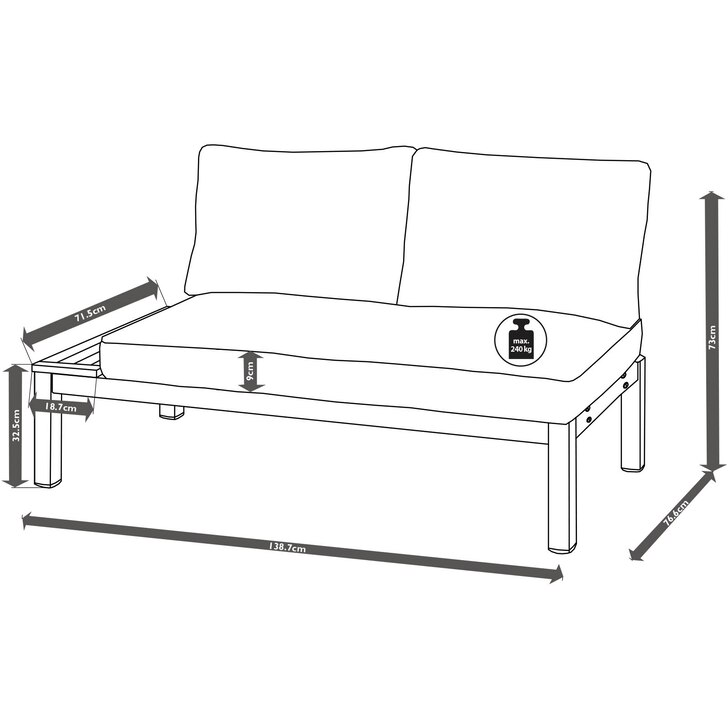 Outdoor 2-Seater Lounge Element Rica