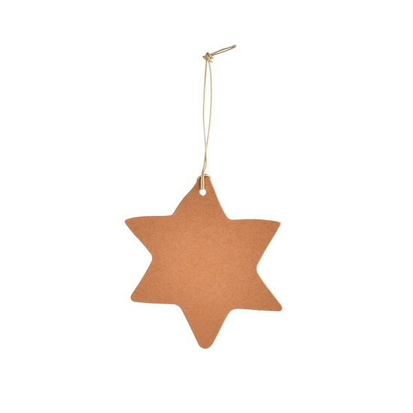 Pendentif cadeau étoile, brun