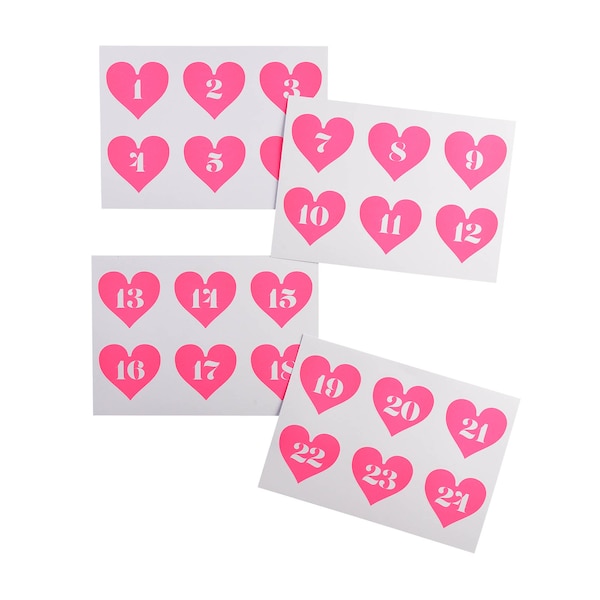 Sticker-Set Hearts, bunt