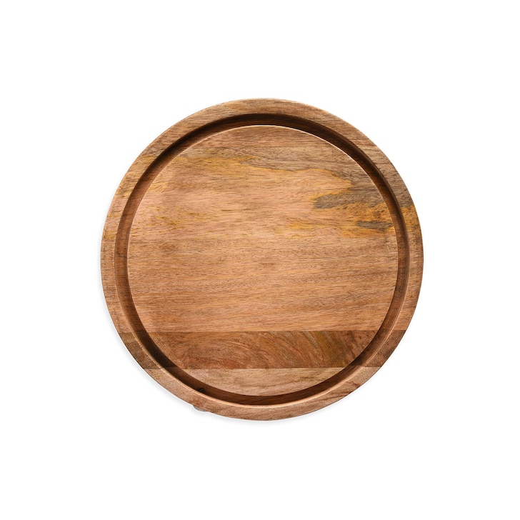 Serveerbel met houten bord